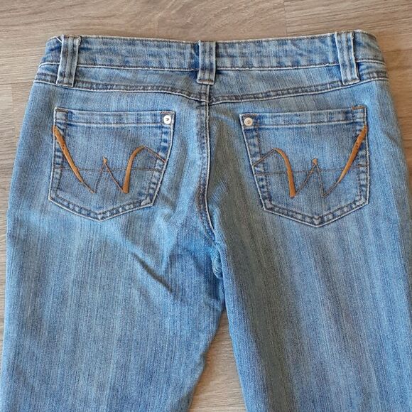 Custom Silver Studded Jeans 28 x 32 Straight Leg - Picture 7 of 8